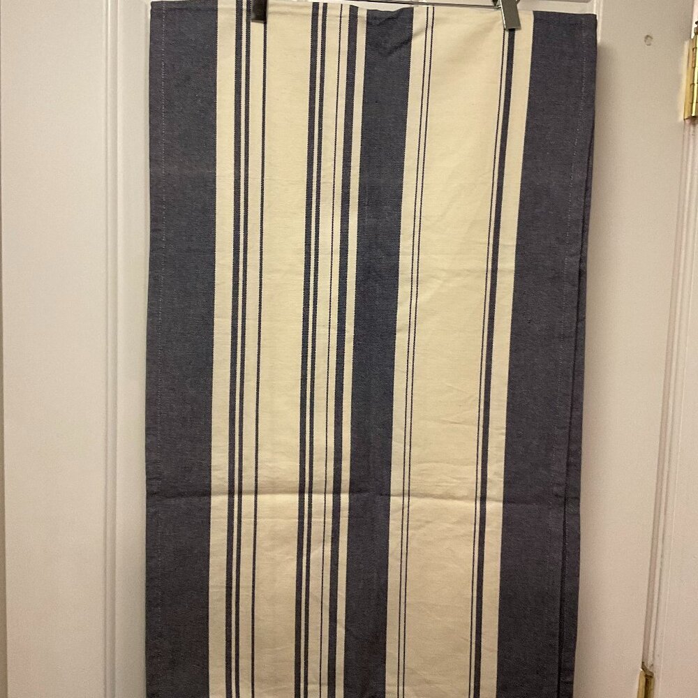 Blue and white table runner